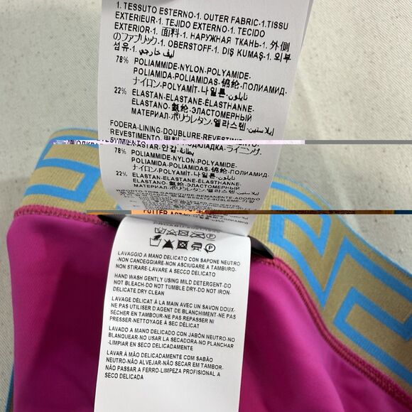 Versace Women's Greca Border Bikini Bottom Swimwear Size 4 Pink - Picture 5 of 10